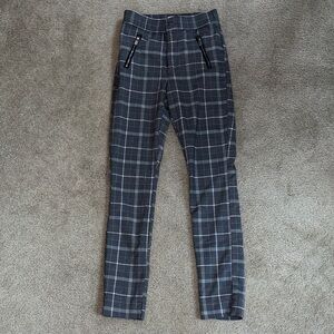 Hollister Black and White Plaid Trousers